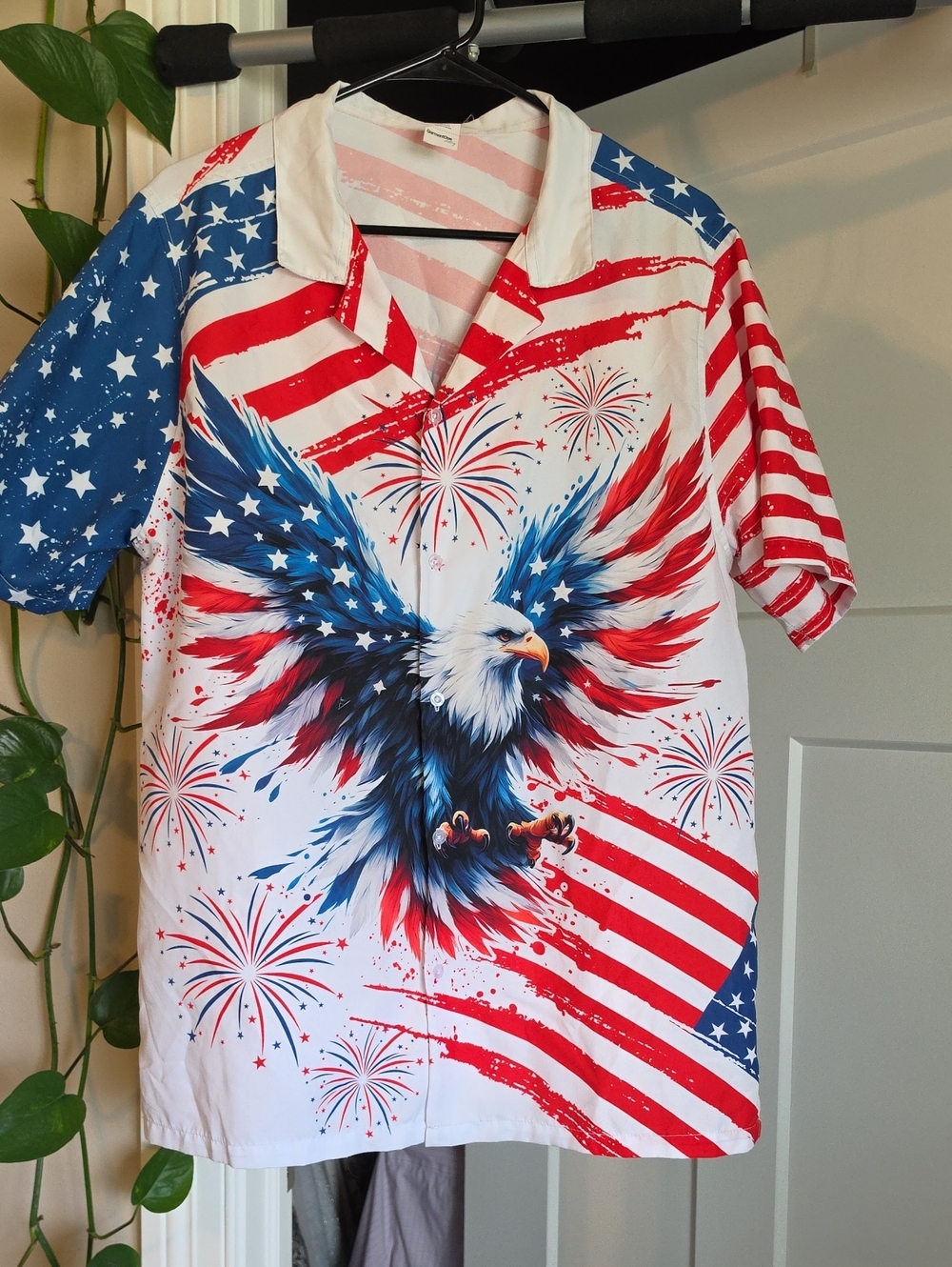 one clothing Red, White & Blue Eagle Graphic Button-Down Shirt